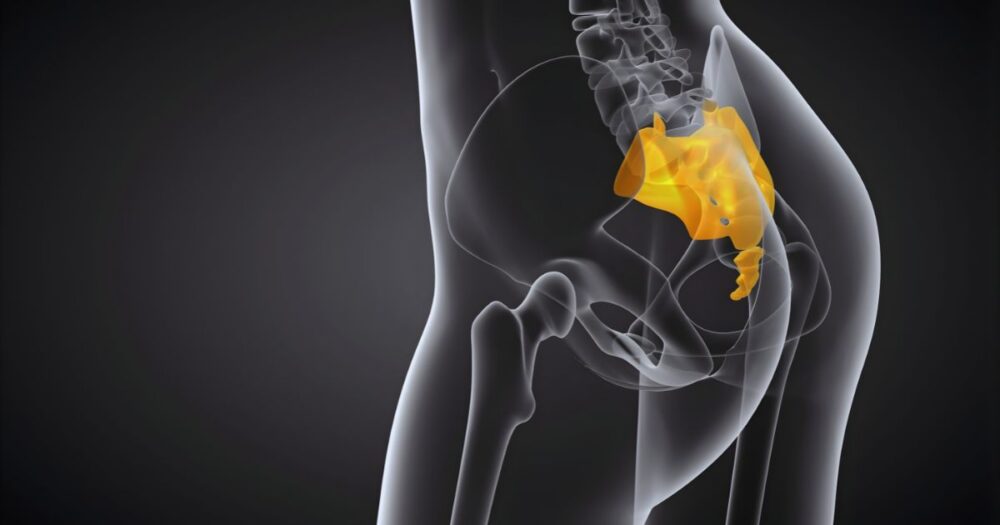 体の中心にある仙骨の場所をわかりやすく示したイメージ